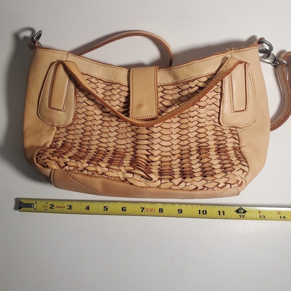 GIORGIA MILANI Genuine Leather Made in Italy Woven 4 Pocket Shoulder Bag EUC - Picture 9 of 14